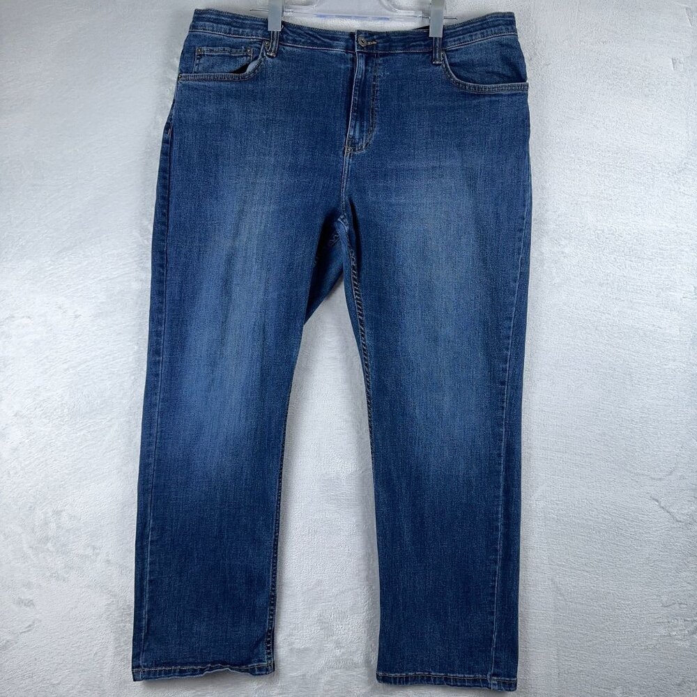 Eddie Bauer Jeans Mens Size 40X30 Straight Leg Specially Dyed Mid Rise Blue